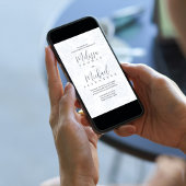 Elegante QR Code RSVP Online Stoffig Blauw Bloemen Kaart