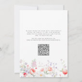 Elegante QR-code RSVP-tuinbruiloft met wilde bloem Kaart (Achterkant)