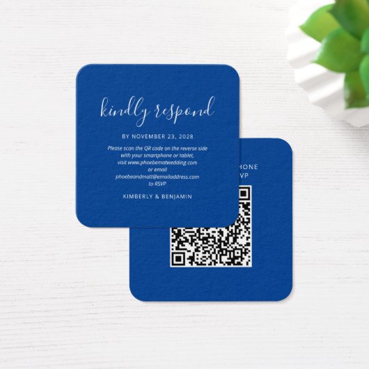 Elegante QR-code trouw-RSVP kaart (Bureau)