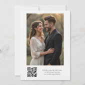 Elegante QR-code trouwfoto-huwelijksuitnodiging Kaart (Achterkant)