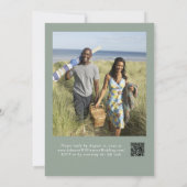 Elegante QR-code trouwkaart Sage Groene Wilde Bloe Kaart (Achterkant)