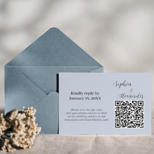 Elegante QR-code trouwkaart - Trouwen  RSVP Kaartje