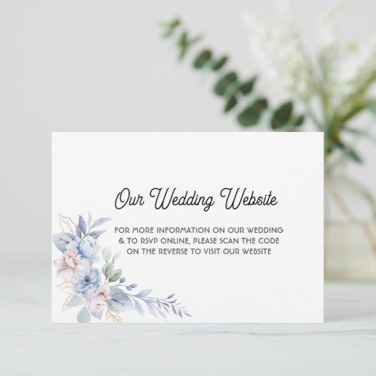 Elegante QR-code trouwkaart - Trouwen  RSVP Kaartje (Staand voorkant)