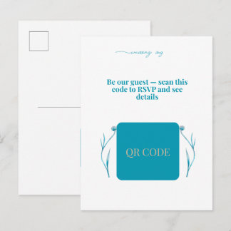Elegante QR-code trouwuitnodiging Minimalistische  Uitnodiging Briefkaart