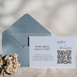 Elegante QR-code trouwuitnodigingskaart - Trouwen RSVP Kaartje