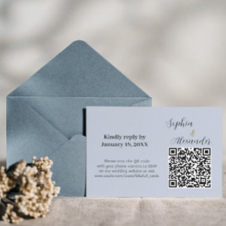 Elegante QR-code trouwuitnodigingskaart - Trouwen RSVP Kaartje