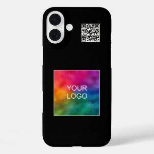 Elegante QR-code Upload uw eigen Logo Custom iPhone 16 Plus Hoesje