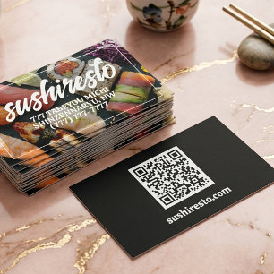 Elegante QR-code voor Aziatisch restaurant Visitekaartje