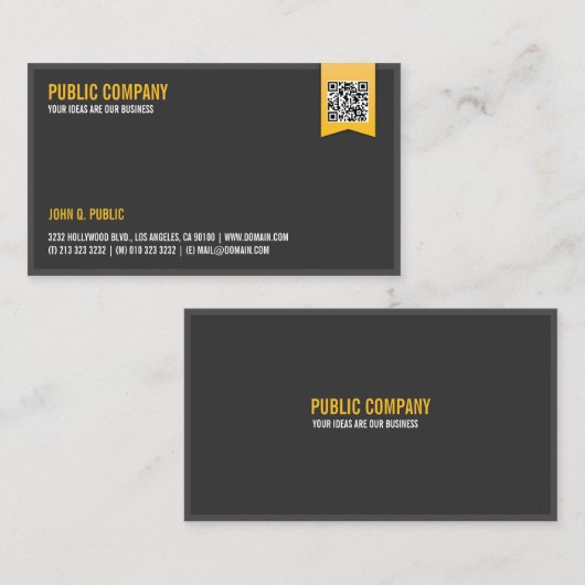 Elegante QR-code voor bedrijven Visitekaartje (Voorkant / Achterkant)