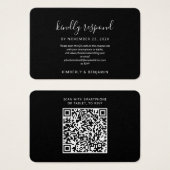Elegante QR-code website trouw-RSVP Visitekaartje (Voorkant /achterkant)