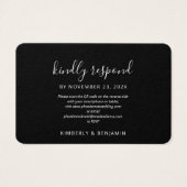 Elegante QR-code website trouw-RSVP Visitekaartje (Voorkant)
