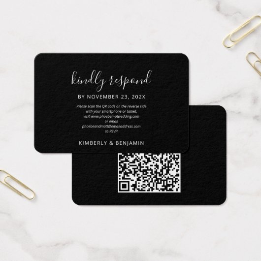 Elegante QR-code website trouw-RSVP Visitekaartje (Kantoor)