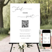 Elegante QR Code Wedding Zitplaatsen Plan Sign Poster