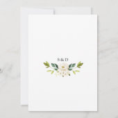 Elegante QR-code witte bloemen gouden bruiloft  Kaart (Achterkant)