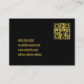 Elegante qr code zwart en goud modern visitekaartje (Achterkant)