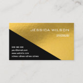 Elegante QR code zwart goud folie visitekaartje (Voorkant)