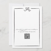 Elegante QR-code Zwarte Hand getrokken boog Kaart (Achterkant)