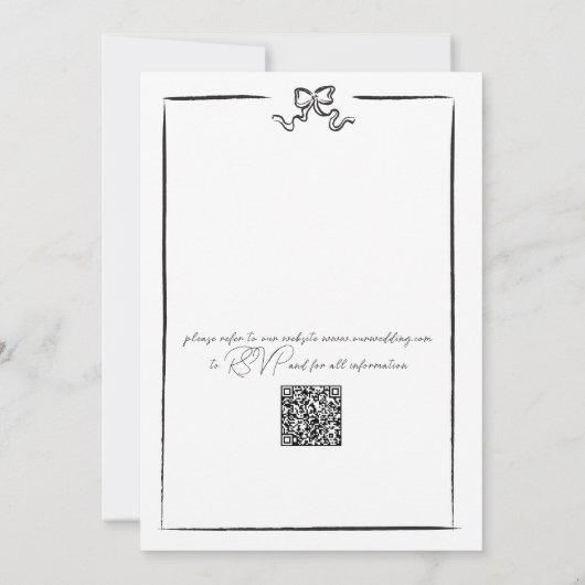 Elegante QR-code Zwarte Hand getrokken boog Kaart (Achterkant)