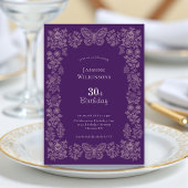 Elegante qr kabeljauw Floral Butterfly 30 Verjaard Kaart