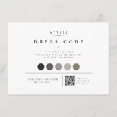 Elegante QR Trouwjurk Code Informatiekaartje (Voorkant)
