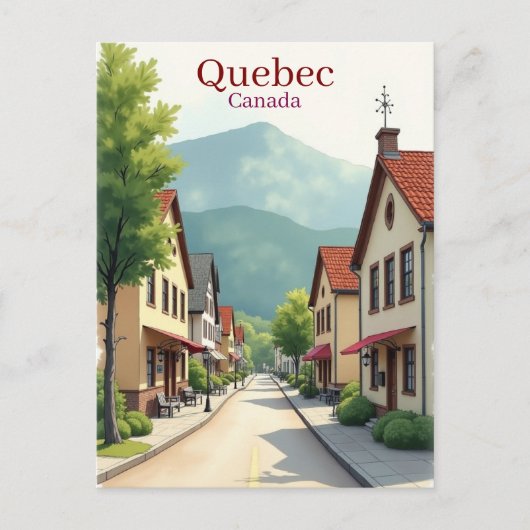 Elegante Quebec Canada aquarel Briefkaart (Voorkant)