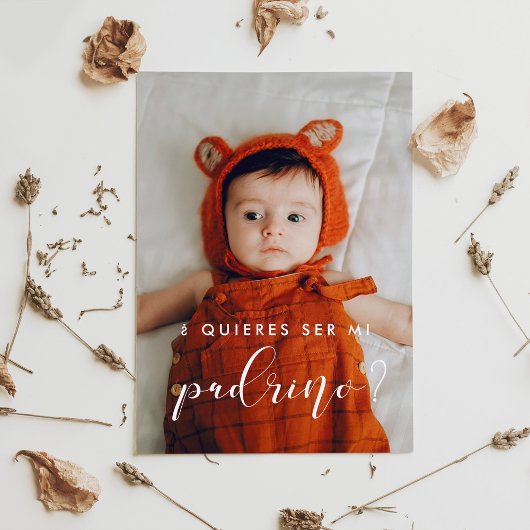 Elegante Quieres ser mi padrino voorstelkaart Kaart