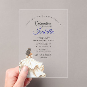 Elegante Quinceanera 15e verjaardag Acryl Uitnodigingen