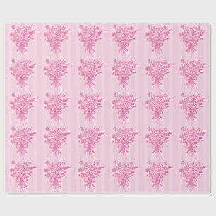 Elegante Quinceañera bloemboeket   Roze & Wit  Cadeaupapier
