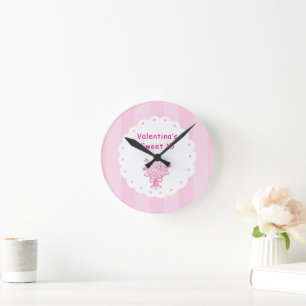 Elegante Quinceañera bloemboeket   Roze & Wit  Ronde Klok