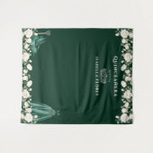 Elegante Quinceanera Bloemen Prinses Groene Achter Wandkleed (Voorkant (horizontaal))