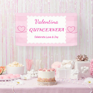 Elegante Quinceañera bloemenboeket   Roze & Wit Spandoek