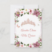 Elegante Quinceañera bloemenvlinders Bedankkaart (Achterkant)