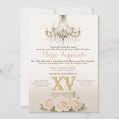 Elegante Quinceañera Blush kroonluchter viering Kaart (Voorkant)