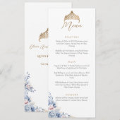 Elegante Quinceanera Gold Tiara Floral menu (Voorkant / Achterkant)