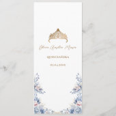 Elegante Quinceanera Gold Tiara Floral menu (Achterkant)