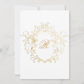Elegante Quinceanera Gold White uitnodiging (Achterkant)