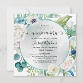 Elegante Quinceañera in Aqua Turquoise Blauwgroen  Kaart (Voorkant)