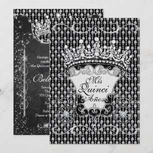 Elegante Quinceañera kroon uitnodiging