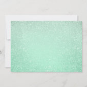 Elegante Quinceanera Party Mint Glitter Look Paint Kaart (Achterkant)