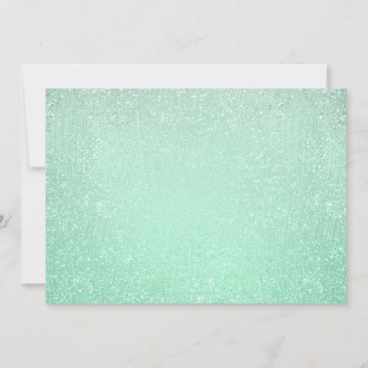 Elegante Quinceanera Party Mint Glitter Look Paint Kaart (Achterkant)