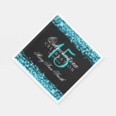 Elegante Quinceanera Party Sparkles Turquoise Servetten (Hoek)