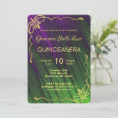 Elegante Quinceañera Party uitnodiging (Staand voorkant)