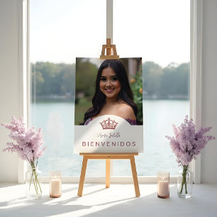 Elegante Quinceañera Prinses Tiara Kroon Spaans Poster