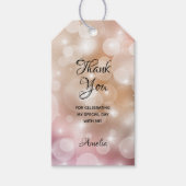 Elegante Quinceañera Roze Blush Favor  Cadeaulabel (Voorkant)