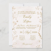 Elegante quinceañera uitnodiging (Voorkant)