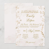 Elegante quinceañera uitnodiging (Voorkant / Achterkant)