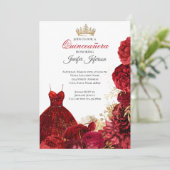 Elegante Quinceanera Uitnodiging (Staand voorkant)