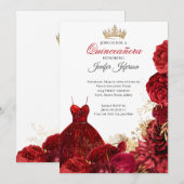 Elegante Quinceanera Uitnodiging (Voorkant / Achterkant)