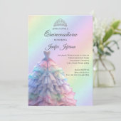 Elegante Quinceanera Uitnodiging (Staand voorkant)