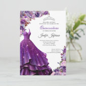 Elegante Quinceanera Uitnodiging (Staand voorkant)